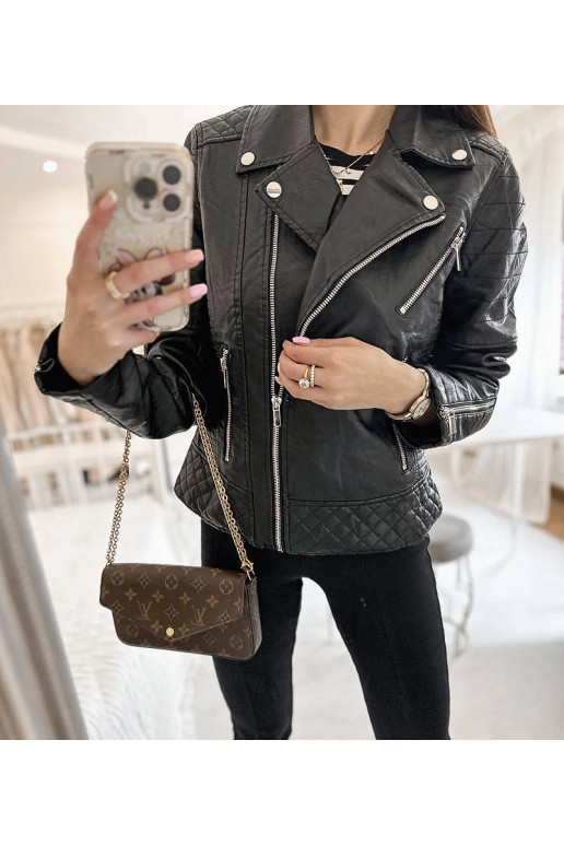 Černá motorkářská bunda Masson Černá motorkářská bunda Masson