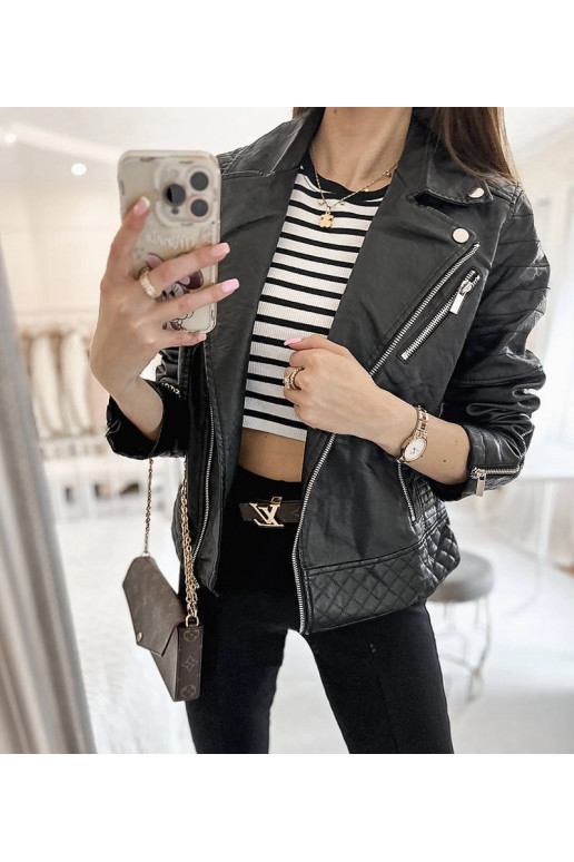 Černá motorkářská bunda Masson Černá motorkářská bunda Masson