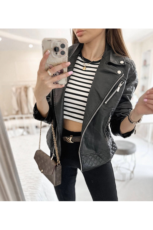 Černá motorkářská bunda Masson Černá motorkářská bunda Masson