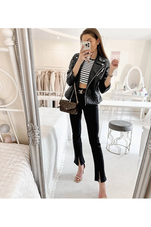 Černá motorkářská bunda Masson Černá motorkářská bunda Masson