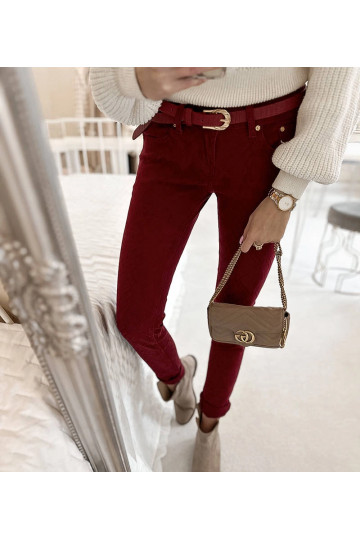 Vínové látkové kalhoty...