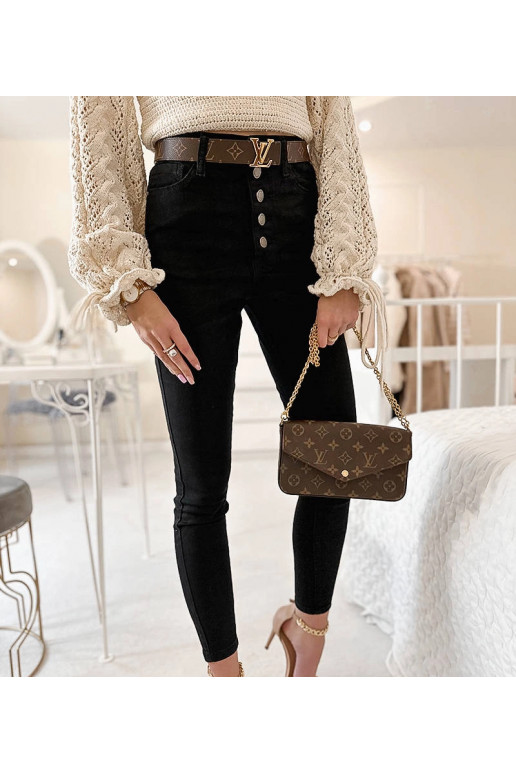 Černé slim fit kalhoty s vysokým...