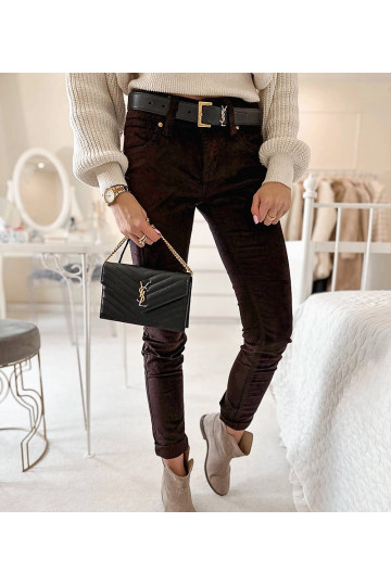 Hnědé látkové kalhoty Lauzier