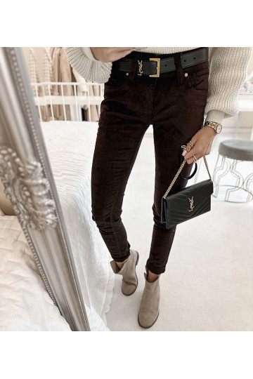 Hnědé látkové kalhoty Lauzier 2