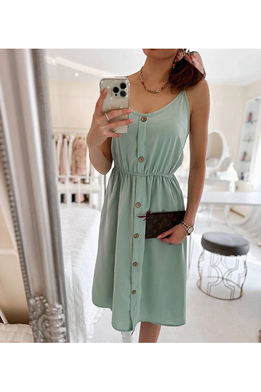 Zelené šaty na ramínka Aubin Zelené šaty na ramínka Aubin