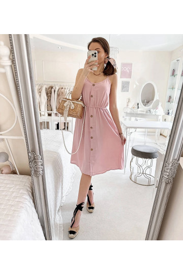 Růžové šaty na ramínka Aubin