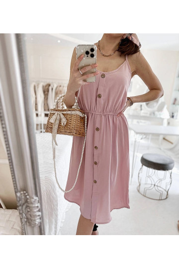 Růžové šaty na ramínka Aubin 2