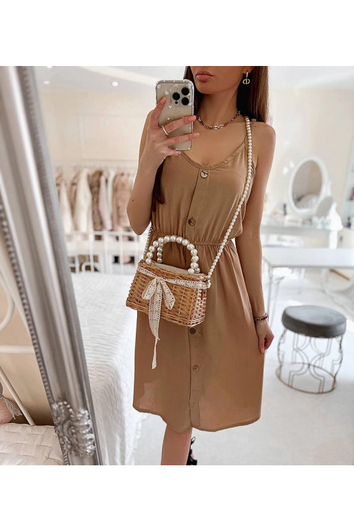 Béžové šaty bez ramínek Aubin Béžové šaty bez ramínek Aubin