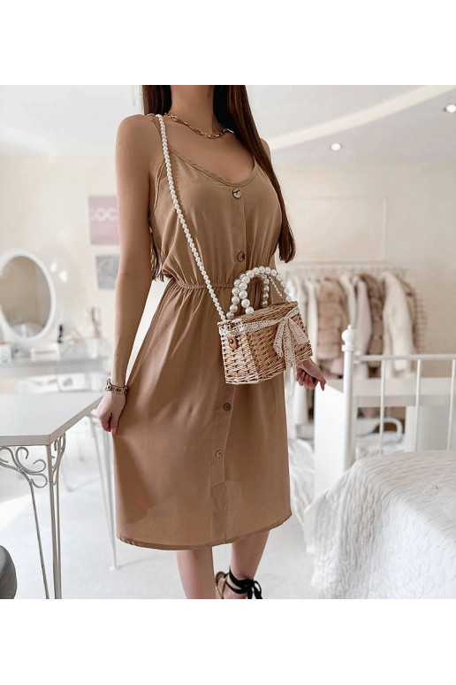 Béžové šaty bez ramínek Aubin Béžové šaty bez ramínek Aubin