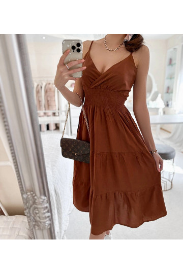 Hnědé rozevláté šaty Yvon 2