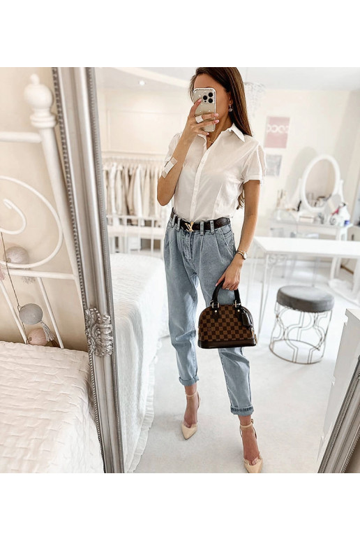 Klasická bílá košile Genov s krátkým...