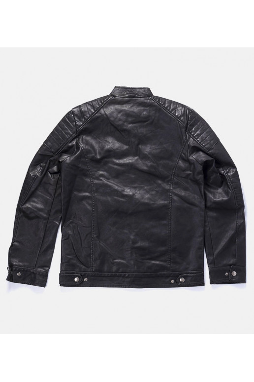 Pánská černá bunda z imitace kůže... Pánská černá bunda z imitace kůže...