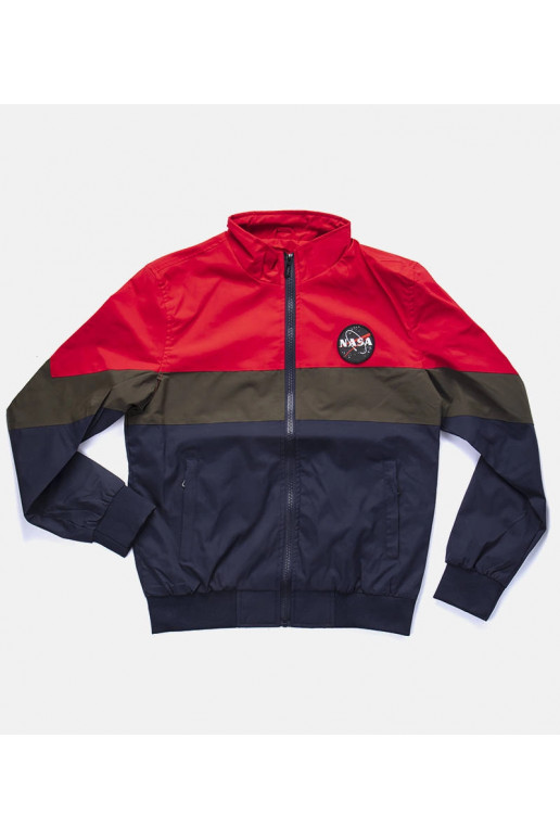 Červená pánská bunda se stojáčkem...