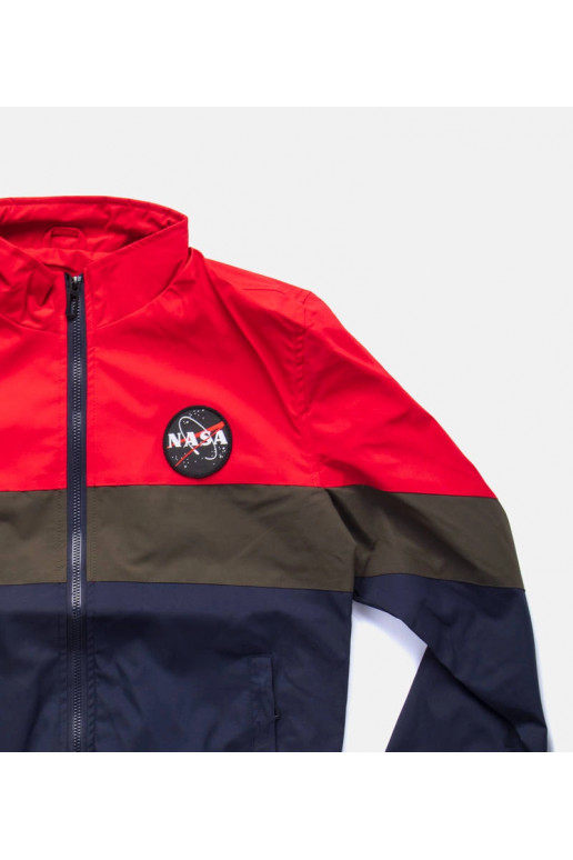 Červená pánská bunda se stojáčkem...