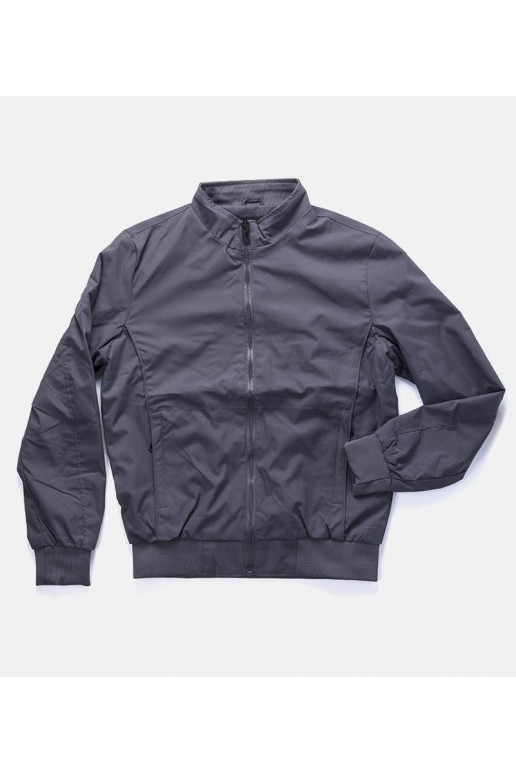 Šedá pánská bunda se stojatým...