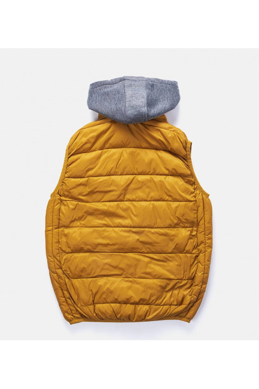 Žlutá pánská vesta s mikinovou kapucí...