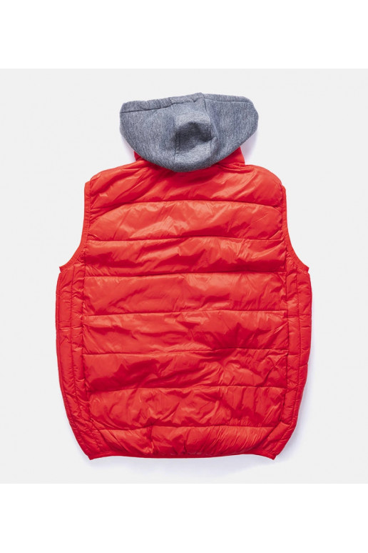 Červená vesta s mikinovou kapucí Avar