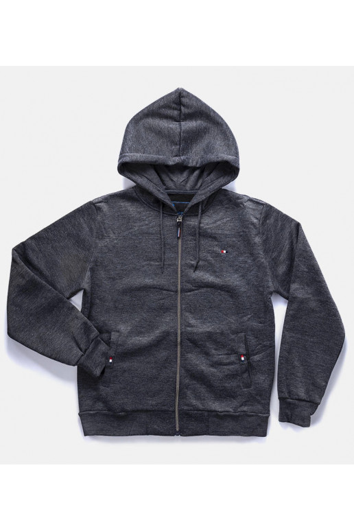 Tmavě šedá pánská mikina Guerin s kapucí Tmavě šedá pánská mikina Guerin s kapucí