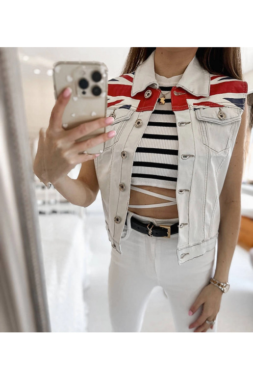 Dámská modrá džínová vesta Britty Dámská modrá džínová vesta Britty