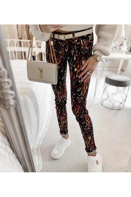 Vzorované kalhoty Claude Brown