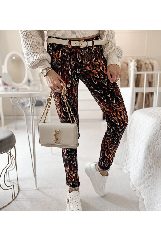 Vzorované kalhoty Claude Brown