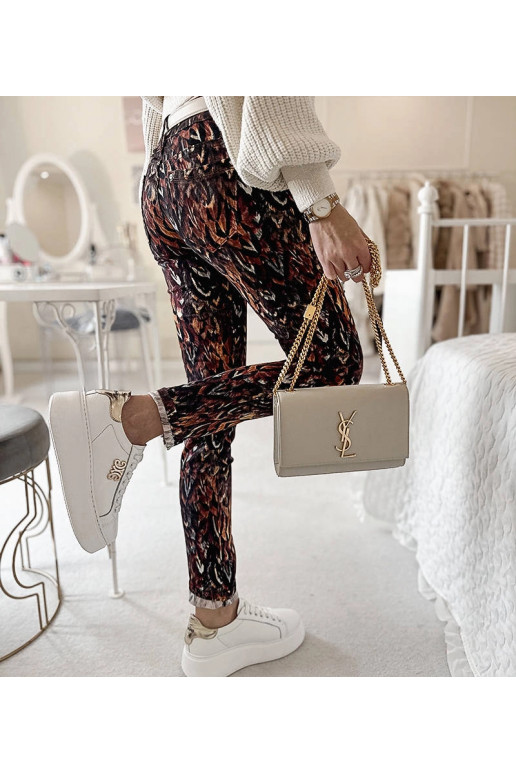 Vzorované kalhoty Claude Brown