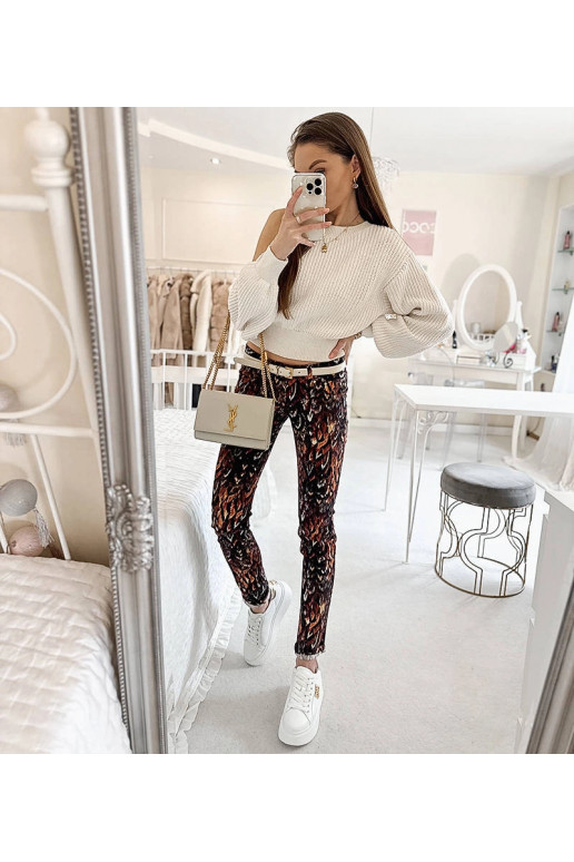 Vzorované kalhoty Claude Brown