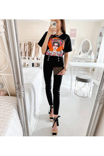 Černé legíny zdobené...