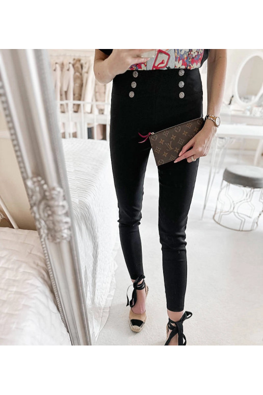 Černé legíny zdobené knoflíky Boulanger