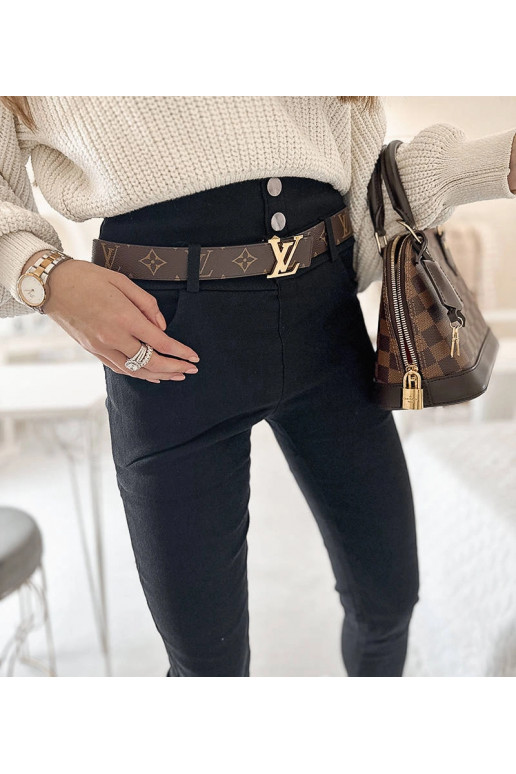 Černé legíny zdobené knoflíky Clémence