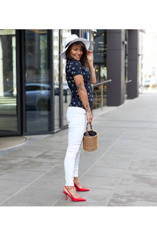 Námořnická modrá dámská košile s...