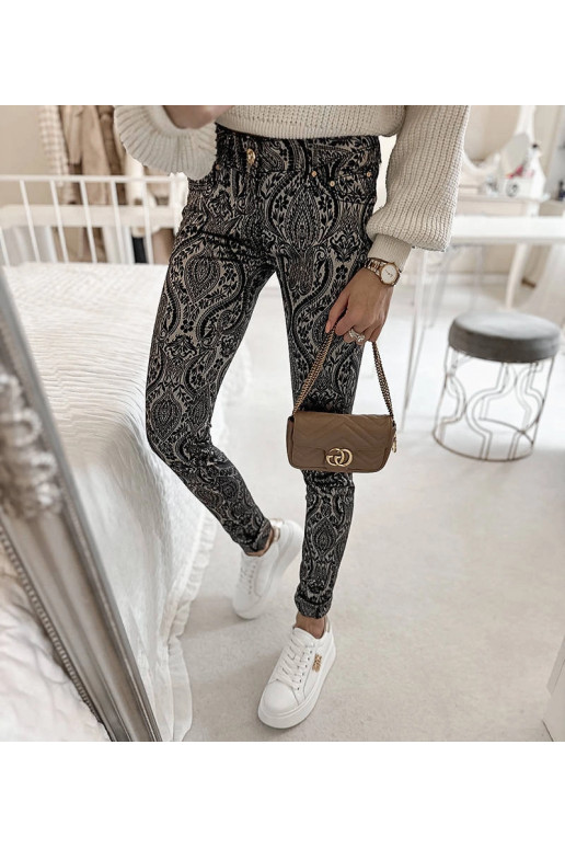 Černé a grafitové dámské kalhoty Alia