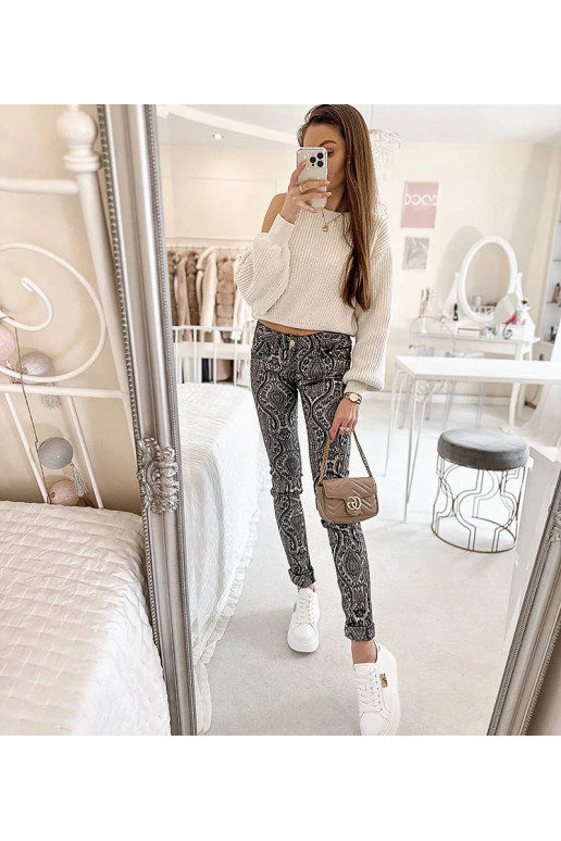 Černé a grafitové dámské kalhoty Alia