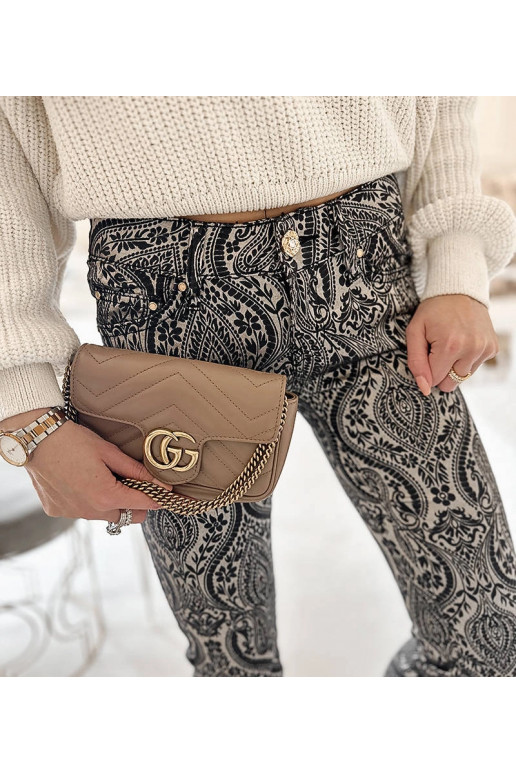 Černé a grafitové dámské kalhoty Alia