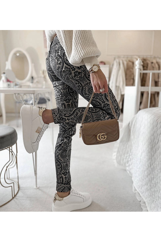 Černé a grafitové dámské kalhoty Alia