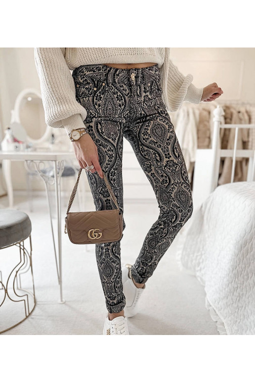 Černé a grafitové dámské kalhoty Alia