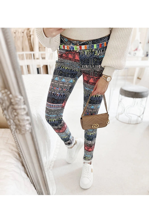 Dámské vícebarevné vzorované kalhoty...