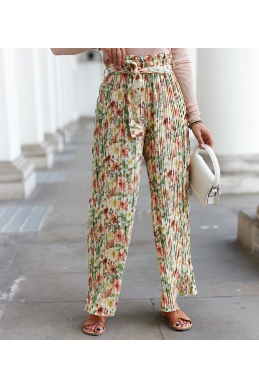 Béžové dámské široké řasené kalhoty... Béžové dámské široké řasené kalhoty...