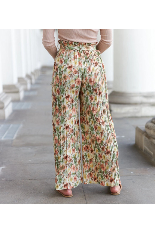 Béžové dámské široké řasené kalhoty... Béžové dámské široké řasené kalhoty...