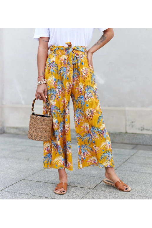 Žluté dámské široké plisované...