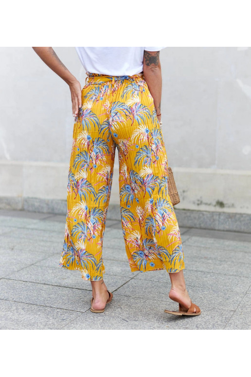 Žluté dámské široké plisované...