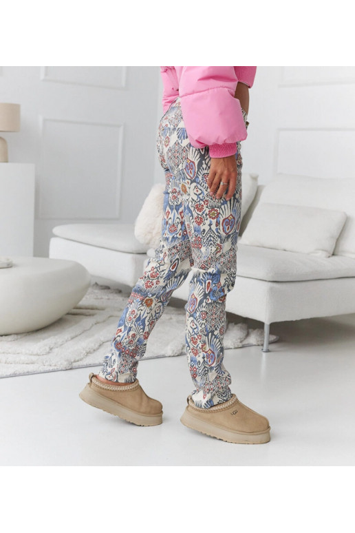 Béžové vzorované kalhoty Secchiano