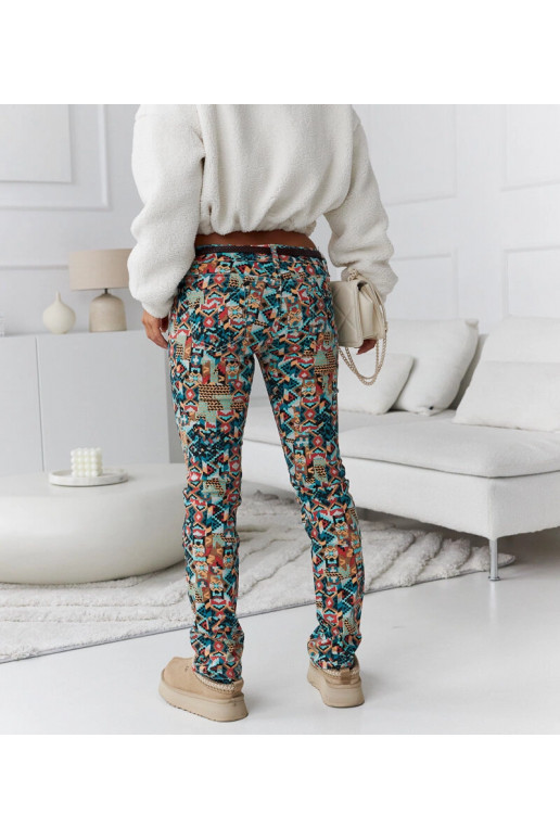 Cassi vícebarevné vzorované úzké kalhoty