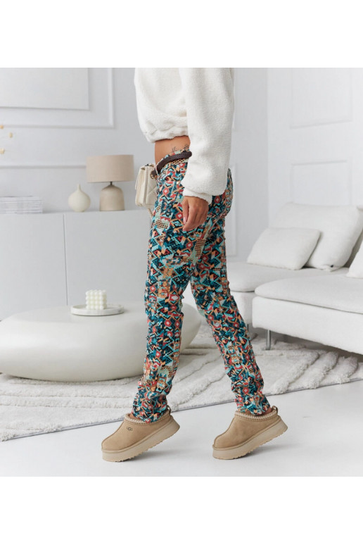 Cassi vícebarevné vzorované úzké kalhoty