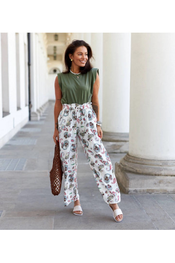 Bílé květované široké...