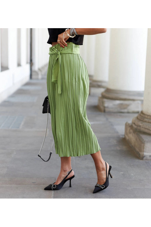 Světle zelené široké plisované dlouhé...