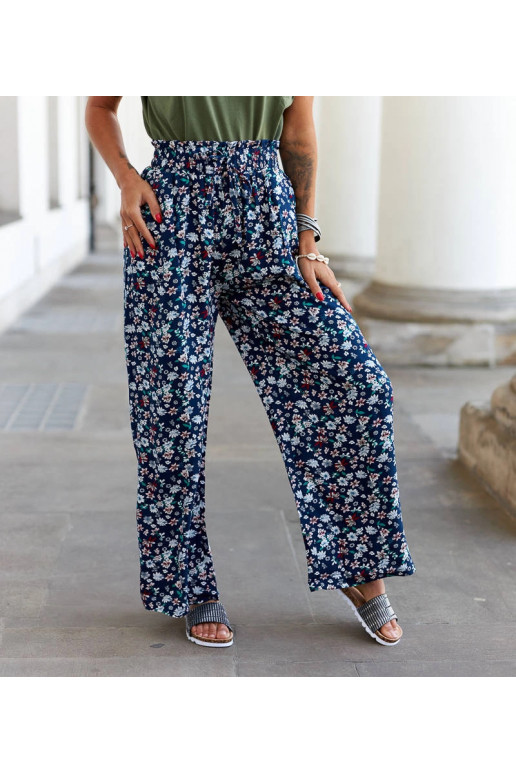 Námořnicky modré květované široké...