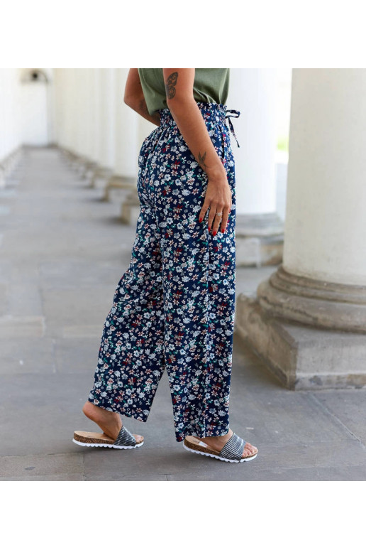 Námořnicky modré květované široké...