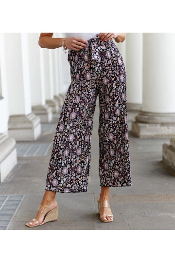 Černé květované plisované... 2