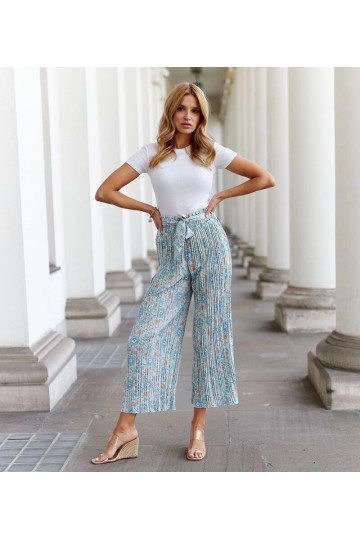 Zelené květované plisované...